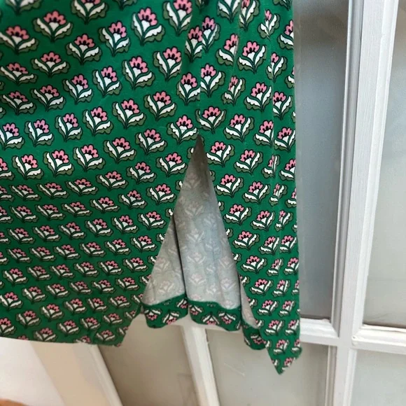 Boden Women's Chic Preppy Green Jersey Midi Stretch Dress Highland Geo Size 14 - Picture 9 of 14